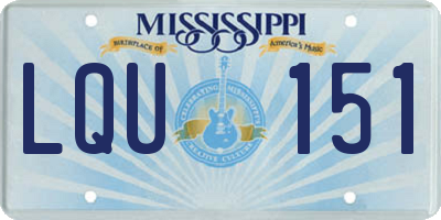 MS license plate LQU151