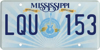 MS license plate LQU153