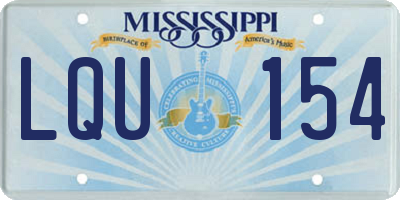 MS license plate LQU154