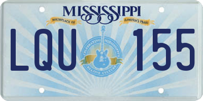 MS license plate LQU155