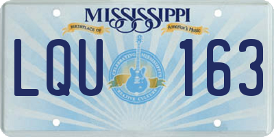 MS license plate LQU163