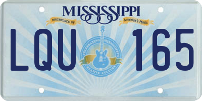 MS license plate LQU165