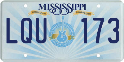 MS license plate LQU173