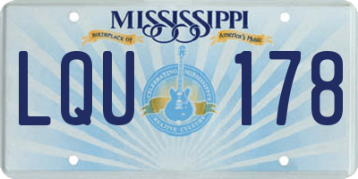 MS license plate LQU178