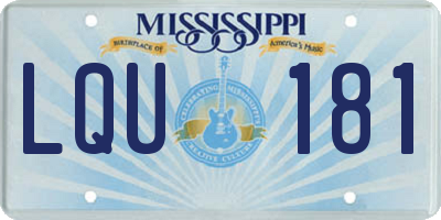 MS license plate LQU181