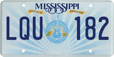 MS license plate LQU182