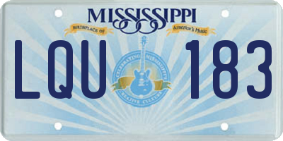 MS license plate LQU183