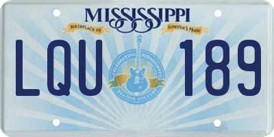 MS license plate LQU189