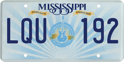 MS license plate LQU192