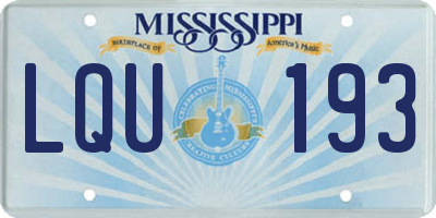 MS license plate LQU193