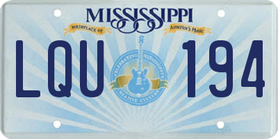 MS license plate LQU194