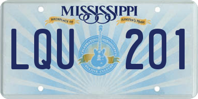 MS license plate LQU201