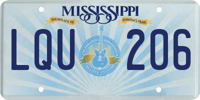 MS license plate LQU206