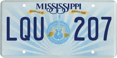 MS license plate LQU207