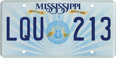 MS license plate LQU213