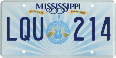 MS license plate LQU214