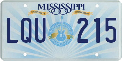 MS license plate LQU215