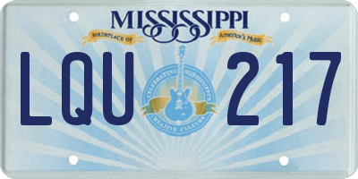 MS license plate LQU217
