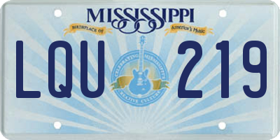 MS license plate LQU219