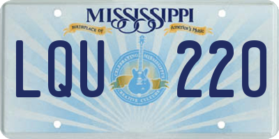 MS license plate LQU220