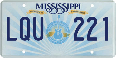 MS license plate LQU221