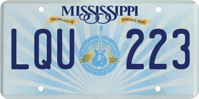 MS license plate LQU223
