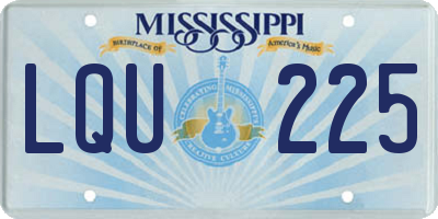 MS license plate LQU225