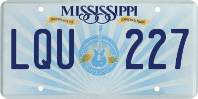 MS license plate LQU227