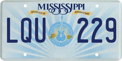 MS license plate LQU229