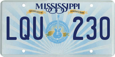MS license plate LQU230