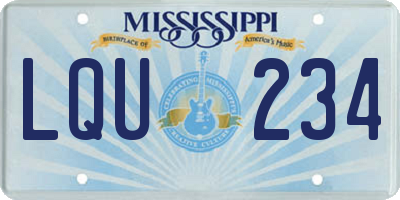 MS license plate LQU234