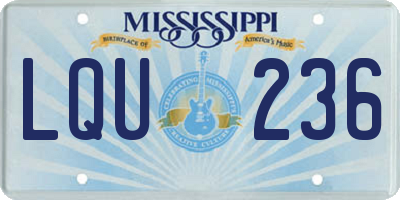 MS license plate LQU236