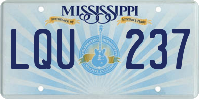 MS license plate LQU237