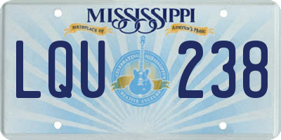 MS license plate LQU238