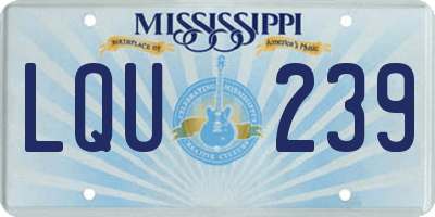 MS license plate LQU239