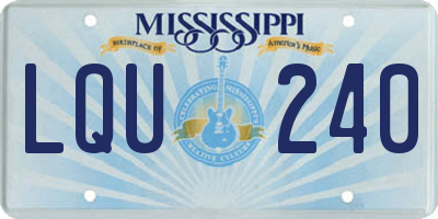 MS license plate LQU240
