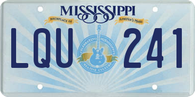 MS license plate LQU241