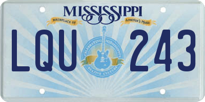 MS license plate LQU243