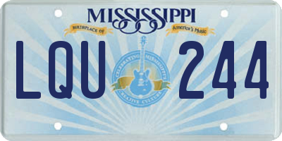 MS license plate LQU244