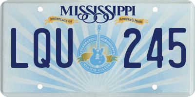 MS license plate LQU245