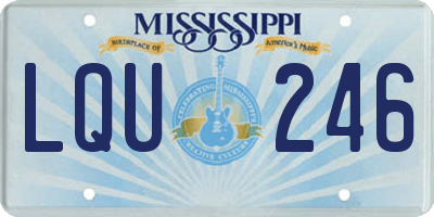 MS license plate LQU246
