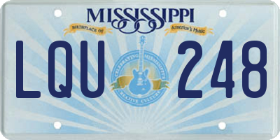 MS license plate LQU248