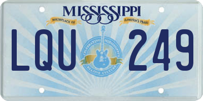 MS license plate LQU249
