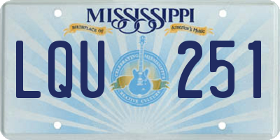 MS license plate LQU251