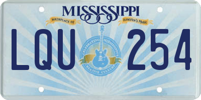 MS license plate LQU254