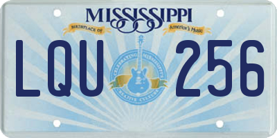 MS license plate LQU256