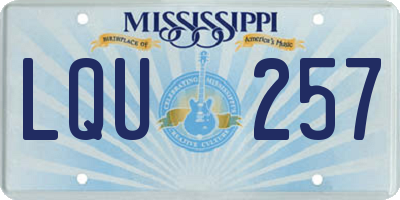 MS license plate LQU257