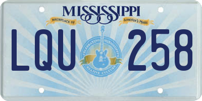 MS license plate LQU258