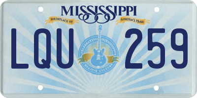 MS license plate LQU259