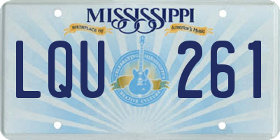 MS license plate LQU261